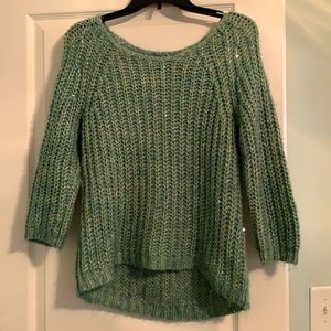 Anthropologie knit teal sweater